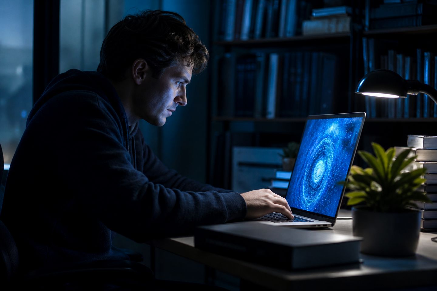 A researcher is analyzing the Tor Sites Wiki on a laptop in a dimly lit room.